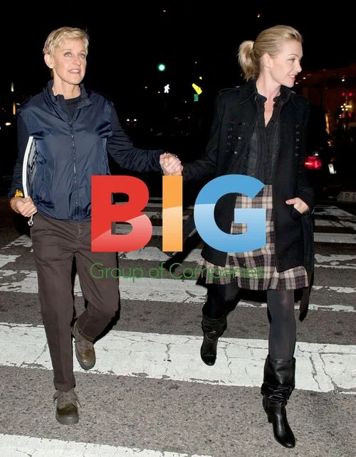 Ellen DeGeneres and Portia De Rossi in LA