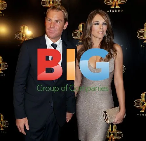 Shane Warne and Elizabeth Hurley at Club 23 Opening