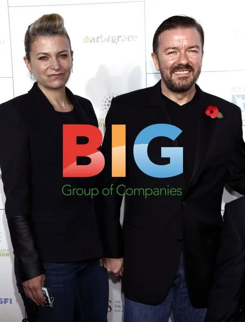 Ricky Gervais and Wife at Stand Up For Heroes Benefit