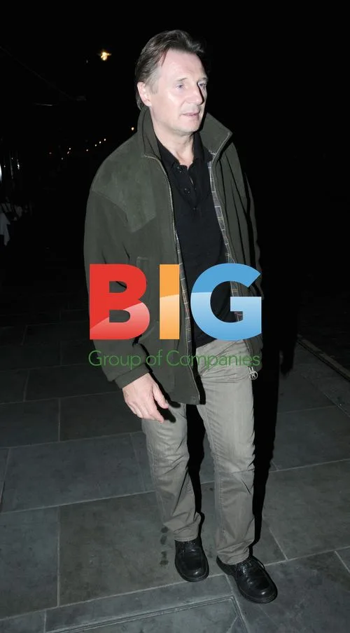 Liam Neeson Leaves Scotts with Friend in London