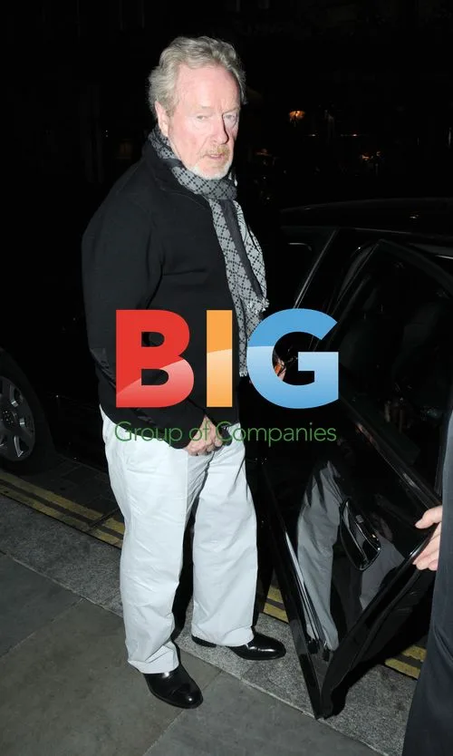 Sir Ridley Scott Leaving Restaurant in London