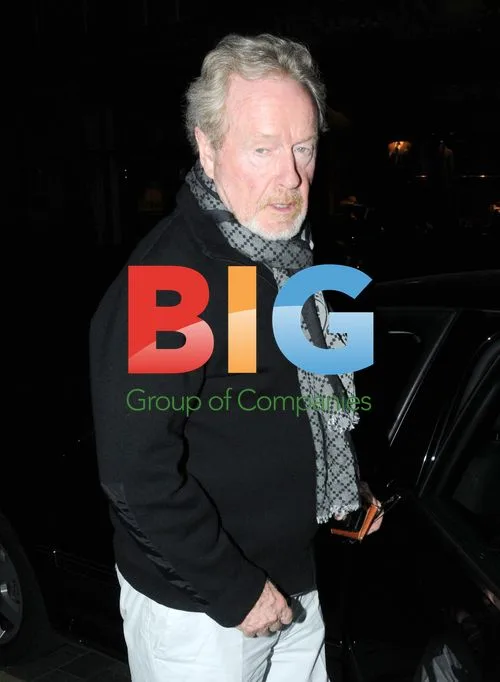 Ridley Scott Leaving Restaurant