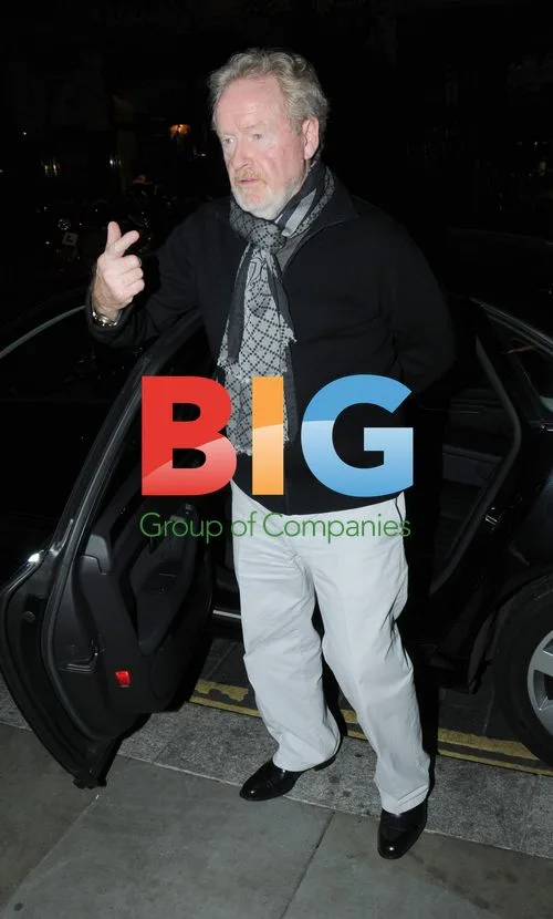 Ridley Scott Leaving Scotts Restaurant