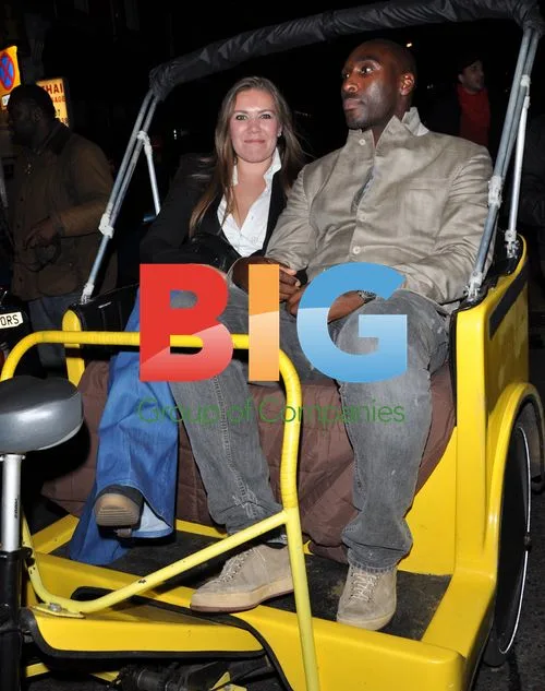 Sol Campbell and wife Fiona Barrett in London