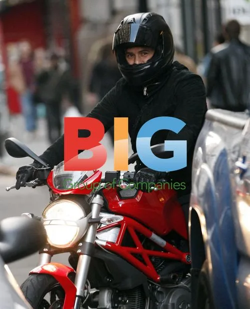 Orlando Bloom Rides Motorcycle in NYC