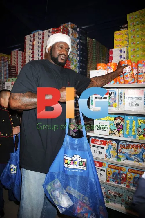 Shaquille O'Neal at Toys for Tots event
