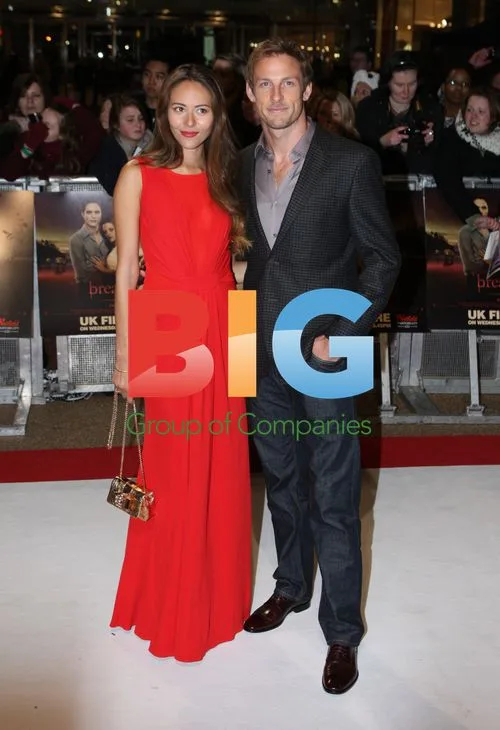 Jenson Button and Jessica Michibata at Twilight Premiere