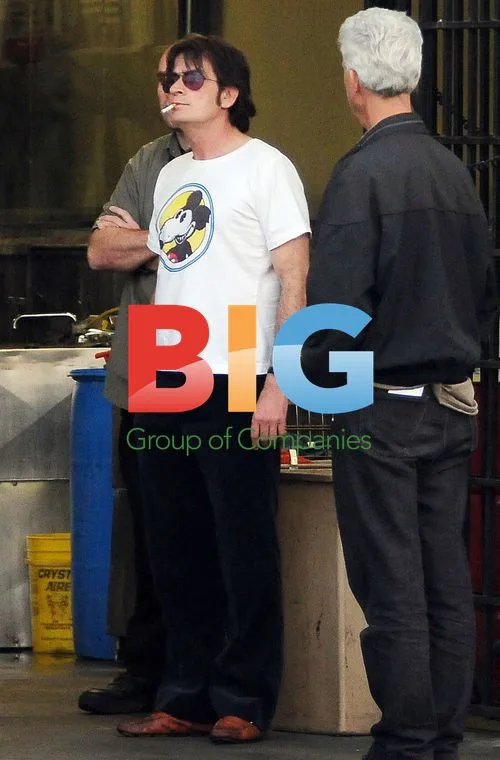 Charlie Sheen and Katheryn Winnick on Film Set