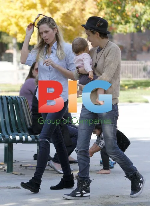 Samantha Ronson and Erin Foster spotted with baby