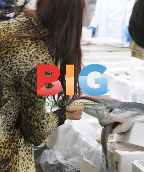Amy Childs and Aldo Zilli at Billingsgate Fish Market