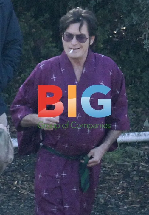 Charlie Sheen filming with Katheryn Winnick