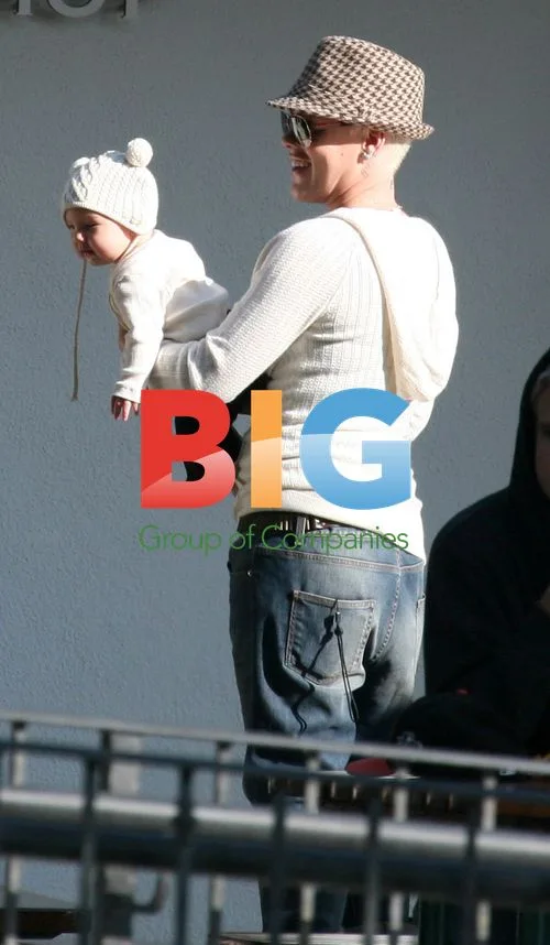 Pink with baby Willow in Malibu