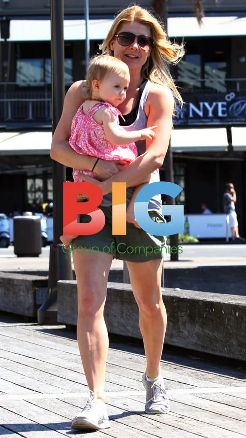 Natalie Bassingthwaighte with daughter Harper in Australia