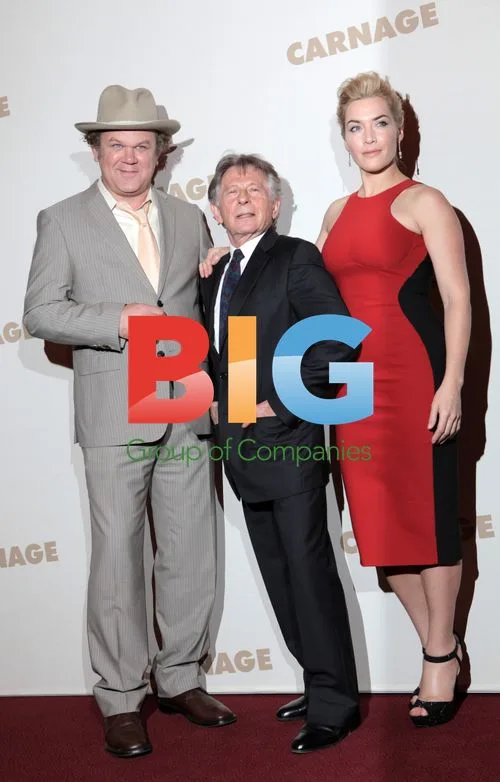 John C.Reilly, Yasmina Reza, Roman Polanski and Kate Winslet at "Carnage" Premiere