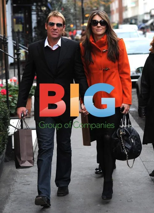Elizabeth Hurley and Shane Warne Lunch in London