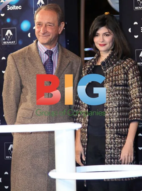 Audrey Tautou and Paris Mayor Lighting Champs-Elysees