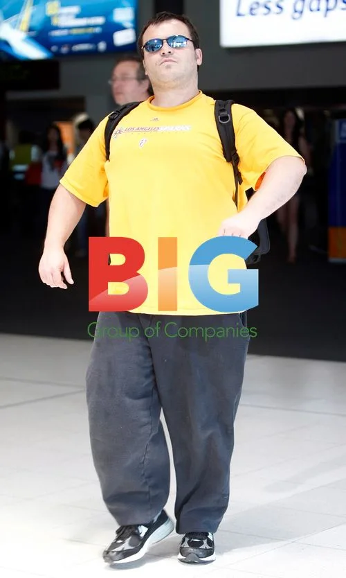 Jack Black and Kyle Gass of Tenacious D at Perth Airport