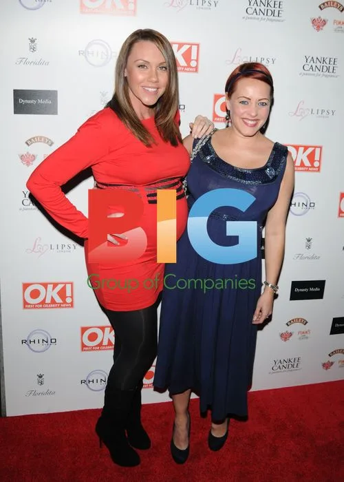 Michelle Heaton and Sarah Cawood at OK Christmas Party
