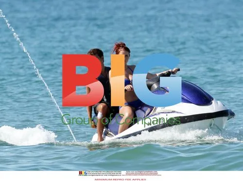 Amy Childs Jet Skis in Blue Bikini
