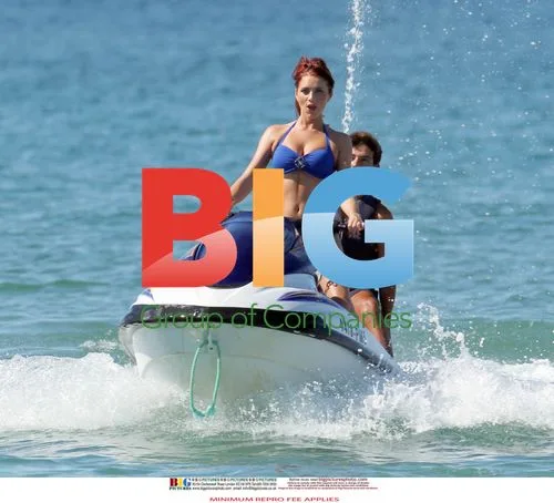 Amy Childs Jet Skis in Blue Bikini
