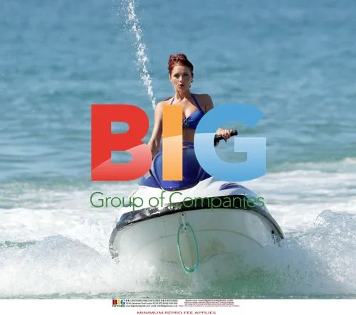 Amy Childs Jet Skis in Blue Bikini