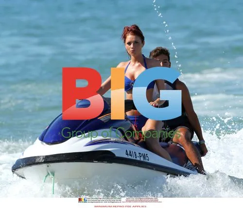 Amy Childs Jets Skis in Blue Bikini
