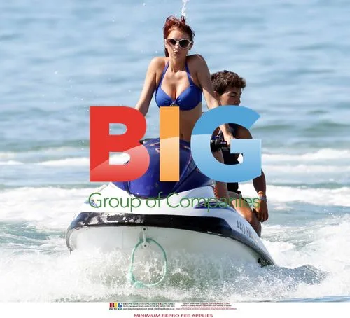 Amy Childs Jet Skis in Blue Bikini