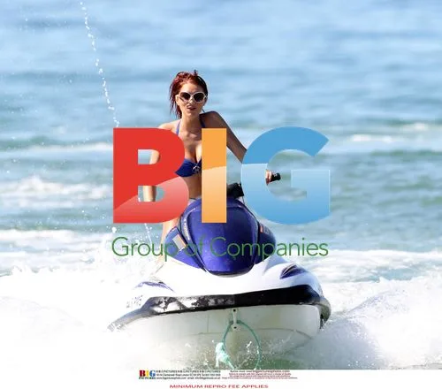 Amy Childs Jet Skis in Blue Bikini