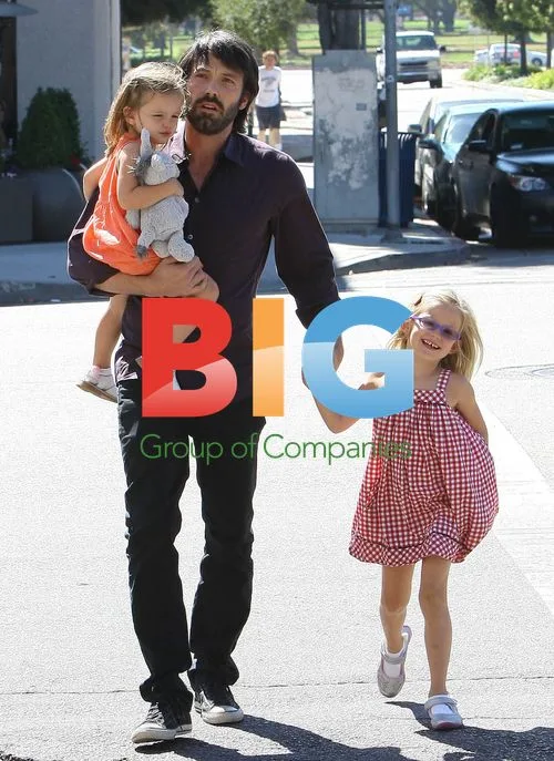 Ben Affleck with daughters in Brentwood