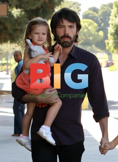 Ben Affleck and daughters in Brentwood