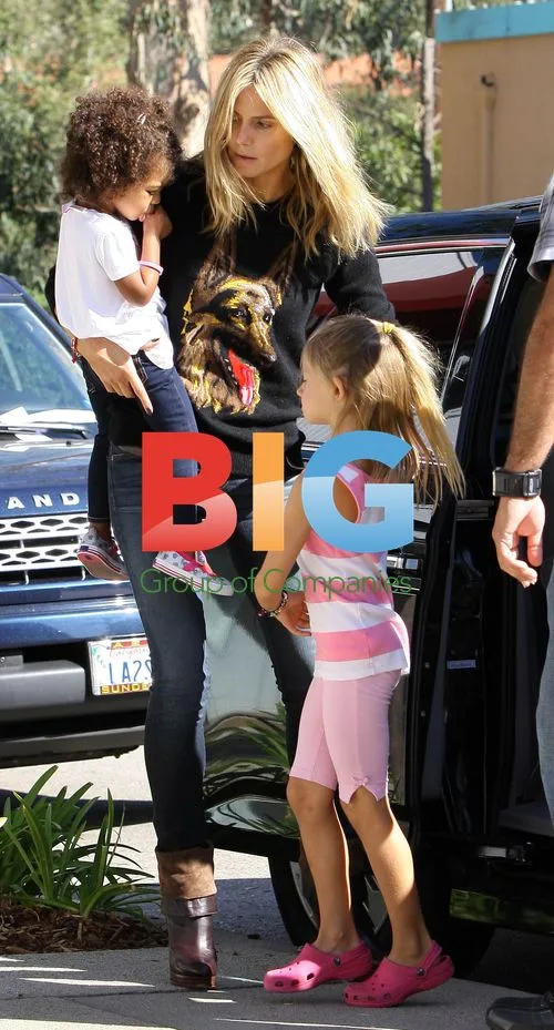 Heidi Klum with kids at karate