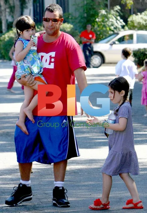 Adam Sandler with Daughters at Gym