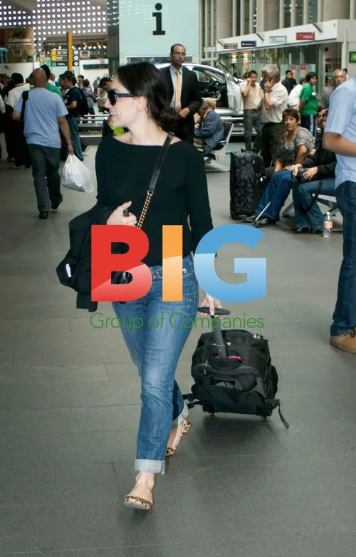 Ana de la Reguera at Mexico City Airport