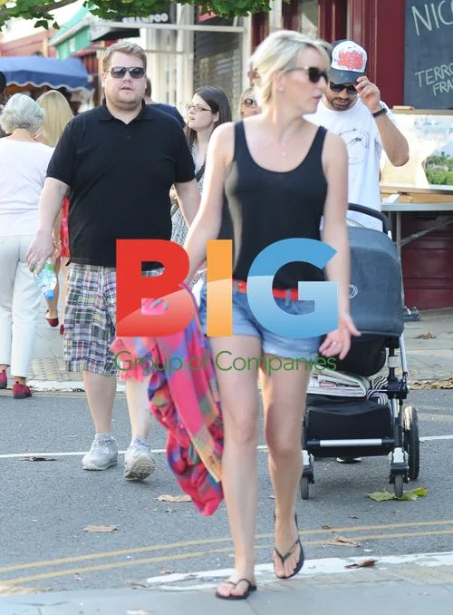 James Corden and Julia Carey Stroll in London