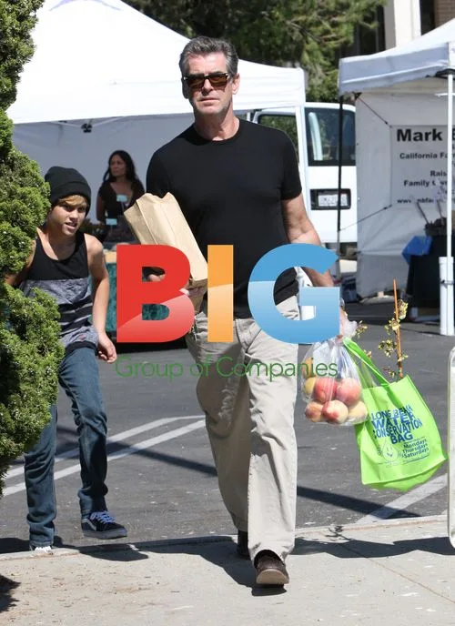 Pierce Brosnan & Son at Malibu Farmers Market