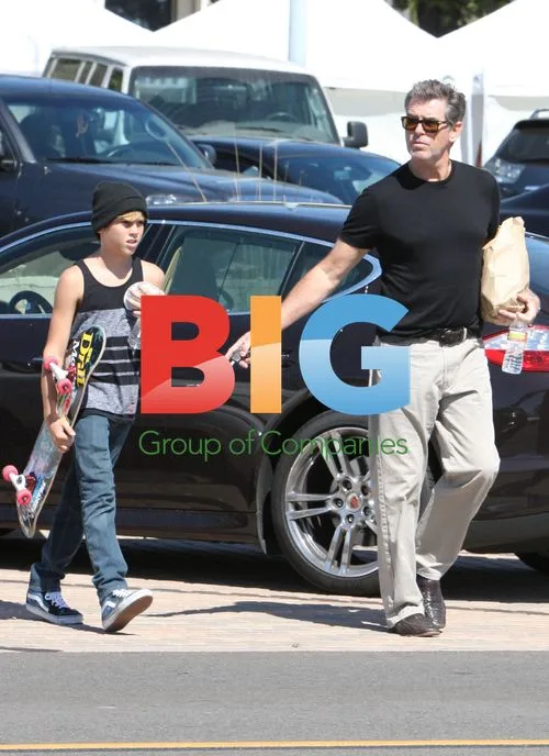 Pierce Brosnan with son Paris in Malibu