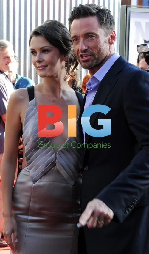 Olga Fonda and Hugh Jackman at 'Real Steel' Premiere
