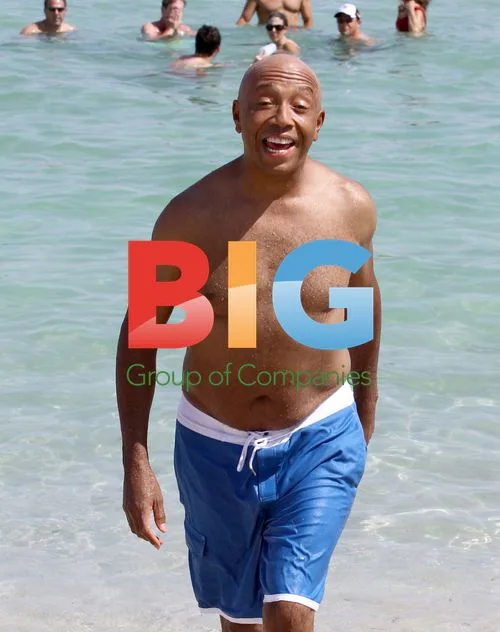 Russell Simmons at Miami Beach with Vanessa and Angela Simmons