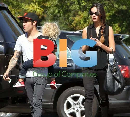 Pete Wentz with son Bronx and girlfriend Meagan Camper