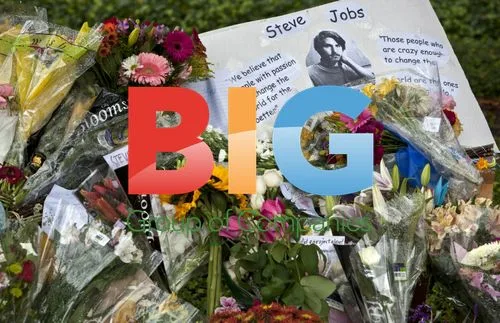 Mourners at Steve Jobs' home