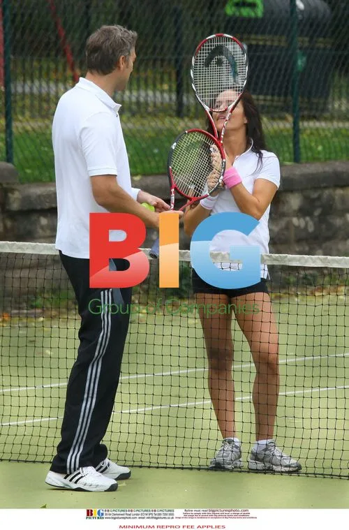 Dan Lobb and Katya Virshilas Practice Dance Moves on Tennis Court