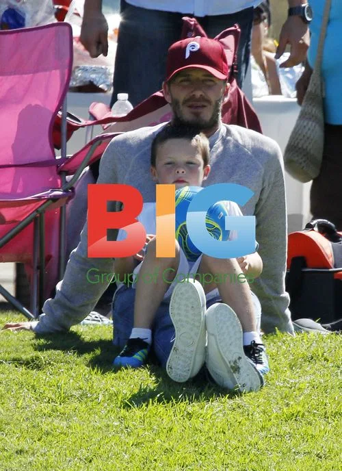 David Beckham with Sons at Soccer