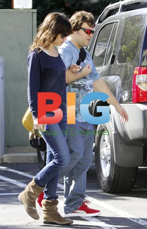 Jack Black and Tanya Haden leaving studio