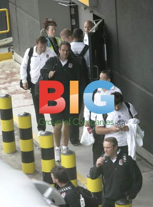 England rugby team arrive at Heathrow