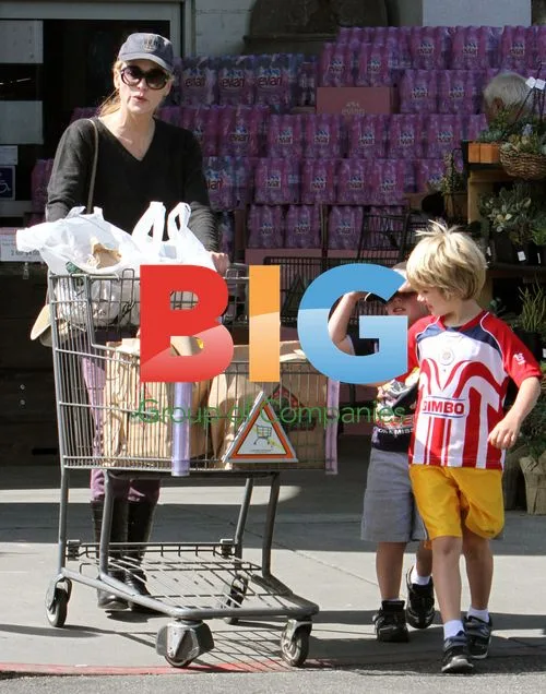 Sharon Stone Grocery Shopping with Sons