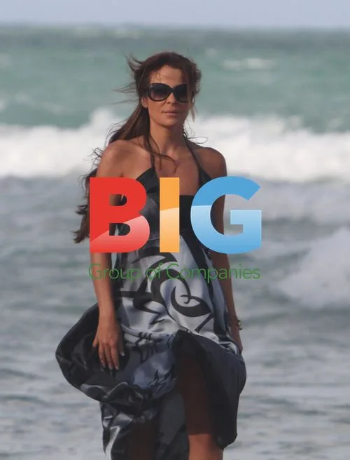 Carole Samaha on Beach in Miami