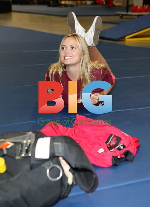 Alize Lily Mounter Prepares for Tandem Skydive