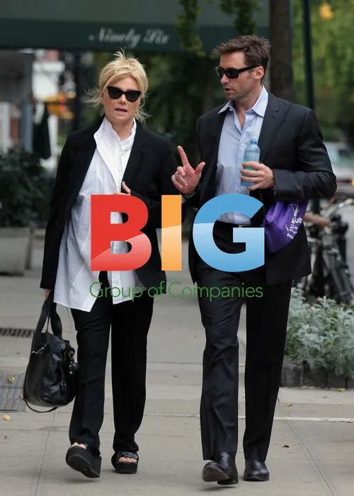 Hugh Jackman and Family on Morning Walk