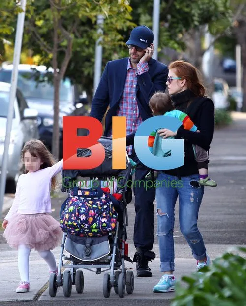 Sacha Baron-Cohen and Isla Fisher with kids in Sydney