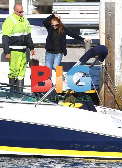 Sacha Baron-Cohen and Family Boat Ride in Sydney